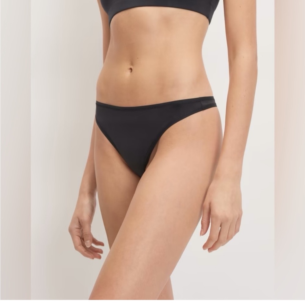 NWT Everlane The Cotton Thong Black Large‎